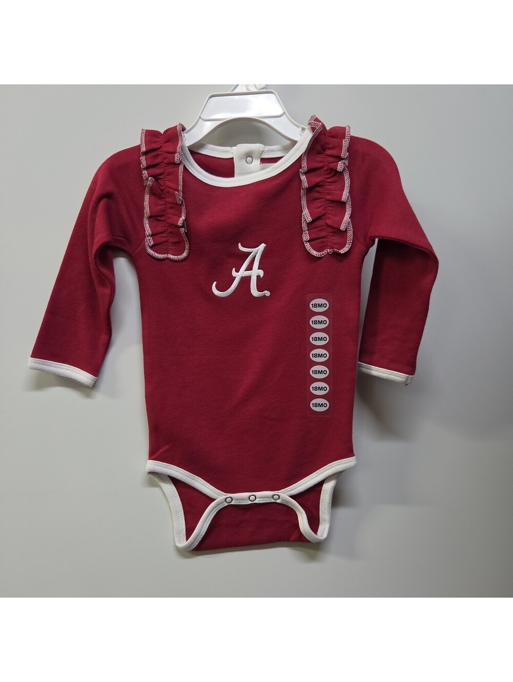 Alabama Crimson Bodysuit With Ruffles Baby Girl Size 18 Months